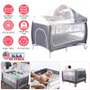 6 In 1 Foldable Baby Crib with Activity Center, and Diaper Changing Table