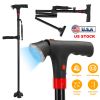 Folding Walking Cane with LED Light Red Flashing Light, SOS Warning Tone