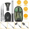 6-in-1 Multi Tool Survival Kit, Shovel, Knife, Axe, Saw, and Nail Puller w/ Pouch