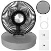 Rechargeable LED Desk Fan, Wall Mounted, Oscillating with 4 Speeds