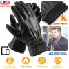 Men’s Leather Winter Gloves, Touchscreen Outdoor, and Windproof