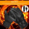 Electric Heated Gloves, USB Plug, Leather, Windproof, Unisex for Outdoor