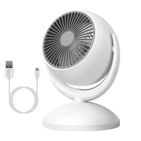 Air Circulator Desk Fan, Portable Desktop, Rechargeable Oscillating Fan