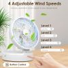 Foldable Desk Fan with 4 Wind Speeds, Fan 90°, Type-C Rechargeable