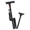 Folding Walking Cane with LED Light Red Flashing Light, SOS Warning Tone