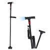 Folding Walking Cane with LED Light Red Flashing Light, SOS Warning Tone