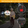 Folding Walking Cane with LED Light Red Flashing Light, SOS Warning Tone