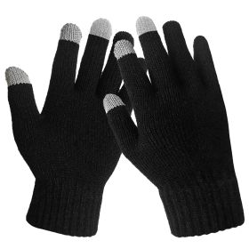 Unisex Touch Screen Gloves, Full Finger Winter Warm Knitted Gloves