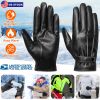 Men’s Leather Winter Gloves, Touchscreen Outdoor, and Windproof