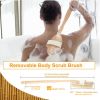 Bath Brush, 15" Shower Body Back Scrubber with Long Handle, Detachable Brush