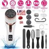 17Pcs Electric Foot Callus Remover Vacuum Grinder, 3 Grinding Heads 2 Speeds