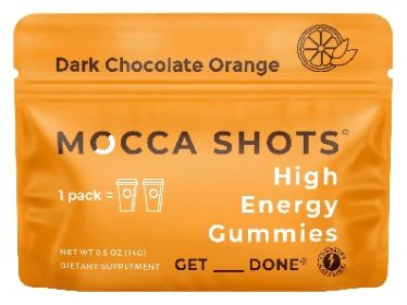 Mocca Shots Energy Gummies with Caffeine | 12-Pack - Dark Chocolate Orange