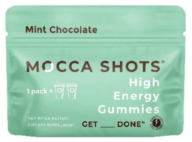 Mocca Shots Energy Gummies with Caffeine | 12-Pack - Mint Chocolate