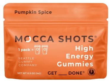 Mocca Shots Energy Gummies with Caffeine | 12-Pack - Pumpkin Spice