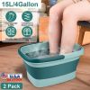 2 Pack Collapsible Foot Bath, 15L/4Gallon Foot Soak Tub, 8 Massage Rollers