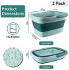 2 Pack Collapsible Foot Bath, 15L/4Gallon Foot Soak Tub, 8 Massage Rollers