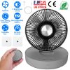 Rechargeable LED Desk Fan, Wall Mounted, Oscillating with 4 Speeds