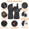 Electric Heated Gloves, Battery Powered USB, Windproof, Unisex