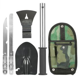 6-in-1 Multi Tool Survival Kit, Shovel, Knife, Axe, Saw, and Nail Puller w/ Pouch