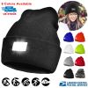 Unisex Knitted Beanie, Camping, Jogging, and Running with 5 LED Headlamp