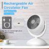 Air Circulator Desk Fan, Portable Desktop, Rechargeable Oscillating Fan