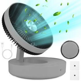 Rechargeable LED Desk Fan, Wall Mounted, Oscillating with 4 Speeds