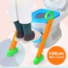 Potty Training Toilet Seat with Steps For Toddlers/Children, Anti-slip Step.