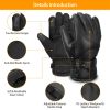 Electric Heated Gloves, USB Plug, Leather, Windproof, Unisex for Outdoor