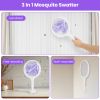 3 In 1 Electric Bug Zapper Racket Type, 90º Rotating Wand for Indoor/Outdoor