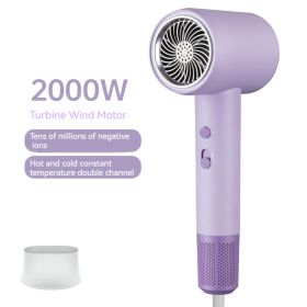 2000W Hair Dryer, 5 Temperature Adjustments with Rotating Nozzle, 220~240V (Option: Purple)