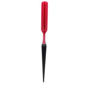 Fluffy Shaped Styling, And Detangling Rat Tail Brush (Color: Red)