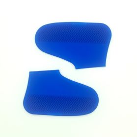 Slip On Easy to Carry Silicone Rain Boots for Men and Women (Option: Blue-M)