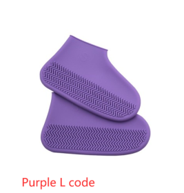 Slip On Easy to Carry Silicone Rain Boots for Men and Women (Option: Purple L code-M)