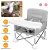 Travel Booster Seat, Portable Baby Booster Chair with Detachable Tray, Carry Bag