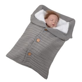 Unisex Baby Knit Swaddle Blanket, Newborn Cozy Fleece, Nursery Sleeping Bag (Color: Light grey)