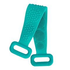 Silicone Back Scrubber Belt For Shower Exfoliating Foaming Body Wash Strap (Color: Green)