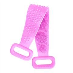 Silicone Back Scrubber Belt For Shower Exfoliating Foaming Body Wash Strap (Color: Purple)