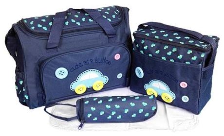 Diaper Bag Set, Baby Napping Changing Shoulder Mummy Bag with Changing Pad (Color: Navy Blue)