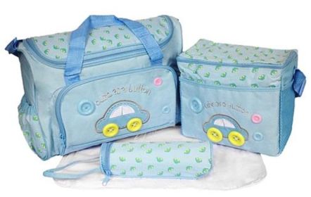 Diaper Bag Set, Baby Napping Changing Shoulder Mummy Bag with Changing Pad (Color: Light Blue)