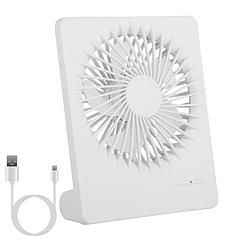 Portable Desk Fan, Quiet, 5 Blades with 3 Speeds Adjustment (Color: White)