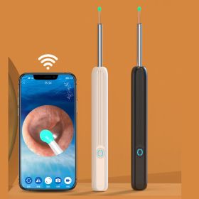 Wax Elimination Spoon, 1080P HD Load Otoscope for Android, and iOS Phones (Option: Black+8pcs)