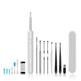 17pcs Set of Ear Wax Cleaner/Remover, Otoscope Camera, and Wireless Otoscope (Color: White)