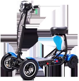 Folding Mini Four-wheel Adult Electric Transport Scooter For The Elderly (Color: Blue)