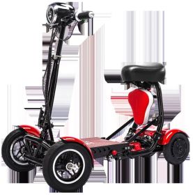 Folding Mini Four-wheel Adult Electric Transport Scooter For The Elderly (Color: Red)