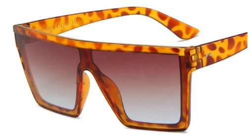 Oversized Sunglasses for Women, Big Frame Square Flat Top UV400 (Option: #7)