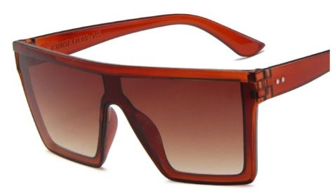 Oversized Sunglasses for Women, Big Frame Square Flat Top UV400 (Option: #8)