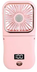 5-In-1 Folding Mini Fan, Hands-free Rechargeable Fan with 3 Speeds (Color: Pink)