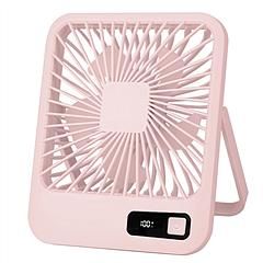 Mini Desktop Cooling Fan, Rechargeable, Battery Powered, Personal Fan (Color: Pink)