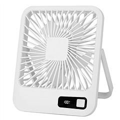 Mini Desktop Cooling Fan, Rechargeable, Battery Powered, Personal Fan (Color: White)