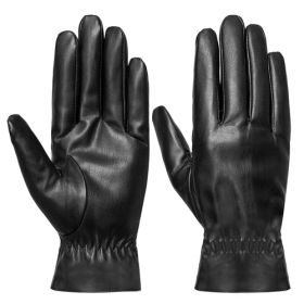 Unisex Leather Winter Warm Gloves, Outdoor Windproof Soft Gloves (Size: Medium)